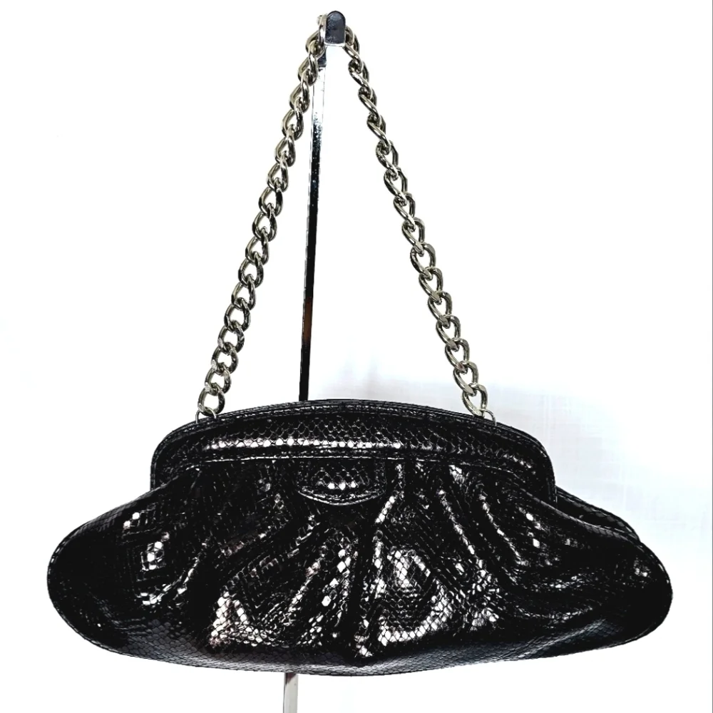 Banana republic Black/Bronze Litmus Color Leather Baguette Shoulder Bag